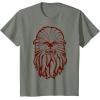image:imageStar Wars Chewbacca Head 70s Retro Line Art Graphic TShirt TShirtOlive Heather