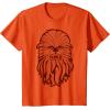 image:imageStar Wars Chewbacca Head 70s Retro Line Art Graphic TShirt TShirtOrange