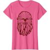 image:imageStar Wars Chewbacca Head 70s Retro Line Art Graphic TShirt TShirtPink Heather