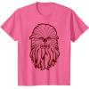 image:imageStar Wars Chewbacca Head 70s Retro Line Art Graphic TShirt TShirtPink Heather