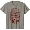 image:imageStar Wars Chewbacca Head 70s Retro Line Art Graphic TShirt TShirtSlate Grey
