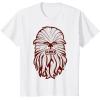 image:imageStar Wars Chewbacca Head 70s Retro Line Art Graphic TShirt TShirtWhite