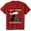 image:imageStar Wars Chewie Santa Hat Ugly Christmas Sweater TShirt TShirtCranberry Red