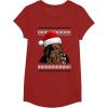 image:imageStar Wars Chewie Santa Hat Ugly Christmas Sweater TShirt TShirtCranberry Red