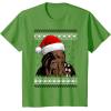 image:imageStar Wars Chewie Santa Hat Ugly Christmas Sweater TShirt TShirtGrass Green
