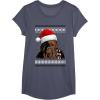 image:imageStar Wars Chewie Santa Hat Ugly Christmas Sweater TShirt TShirtHeather Blue