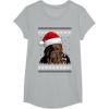image:imageStar Wars Chewie Santa Hat Ugly Christmas Sweater TShirt TShirtHeather Grey