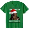image:imageStar Wars Chewie Santa Hat Ugly Christmas Sweater TShirt TShirtKelly Green