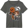 image:imageStar Wars Han Solo Chewie Cute Cartoon Style Graphic TShirt TShirtAsphalt Grey