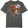 image:imageStar Wars Han Solo Chewie Cute Cartoon Style Graphic TShirt TShirtAsphalt Grey