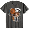 image:imageStar Wars Han Solo Chewie Cute Cartoon Style Graphic TShirt TShirtAsphalt Grey