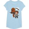 image:imageStar Wars Han Solo Chewie Cute Cartoon Style Graphic TShirt TShirtBaby Blue