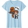 image:imageStar Wars Han Solo Chewie Cute Cartoon Style Graphic TShirt TShirtBaby Blue