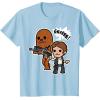image:imageStar Wars Han Solo Chewie Cute Cartoon Style Graphic TShirt TShirtBaby Blue