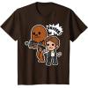 image:imageStar Wars Han Solo Chewie Cute Cartoon Style Graphic TShirt TShirtBrown