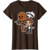 image:imageStar Wars Han Solo Chewie Cute Cartoon Style Graphic TShirt TShirtBrown