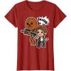 image:imageStar Wars Han Solo Chewie Cute Cartoon Style Graphic TShirt TShirtCranberry Red