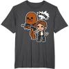 image:imageStar Wars Han Solo Chewie Cute Cartoon Style Graphic TShirt TShirtDark Heather Grey