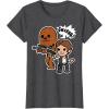 image:imageStar Wars Han Solo Chewie Cute Cartoon Style Graphic TShirt TShirtDark Heather Grey