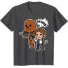 image:imageStar Wars Han Solo Chewie Cute Cartoon Style Graphic TShirt TShirtDark Heather Grey