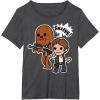 image:imageStar Wars Han Solo Chewie Cute Cartoon Style Graphic TShirt TShirtDark Heather Grey
