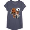 image:imageStar Wars Han Solo Chewie Cute Cartoon Style Graphic TShirt TShirtHeather Blue