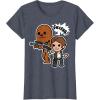 image:imageStar Wars Han Solo Chewie Cute Cartoon Style Graphic TShirt TShirtHeather Blue