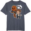 image:imageStar Wars Han Solo Chewie Cute Cartoon Style Graphic TShirt TShirtHeather Blue