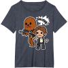 image:imageStar Wars Han Solo Chewie Cute Cartoon Style Graphic TShirt TShirtHeather Blue