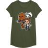 image:imageStar Wars Han Solo Chewie Cute Cartoon Style Graphic TShirt TShirtOlive Green