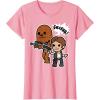 image:imageStar Wars Han Solo Chewie Cute Cartoon Style Graphic TShirt TShirtPink