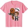 image:imageStar Wars Han Solo Chewie Cute Cartoon Style Graphic TShirt TShirtPink