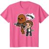 image:imageStar Wars Han Solo Chewie Cute Cartoon Style Graphic TShirt TShirtPink Heather