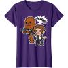 image:imageStar Wars Han Solo Chewie Cute Cartoon Style Graphic TShirt TShirtPurple