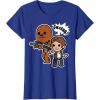 image:imageStar Wars Han Solo Chewie Cute Cartoon Style Graphic TShirt TShirtRoyal Blue
