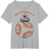 image:imageStar Wars Last Jedi BB8 Just Roll With It Graphic TShirt TShirtHeather Grey