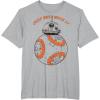image:imageStar Wars Last Jedi BB8 Just Roll With It Graphic TShirt TShirtHeather Grey