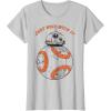 image:imageStar Wars Last Jedi BB8 Just Roll With It Graphic TShirt TShirtSilver Grey