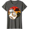 image:imageStar Wars Last Jedi BB8 Retro Sunset Rollabout TShirt TShirtAsphalt Grey