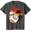 image:imageStar Wars Last Jedi BB8 Retro Sunset Rollabout TShirt TShirtAsphalt Grey