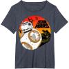 image:imageStar Wars Last Jedi BB8 Retro Sunset Rollabout TShirt TShirtHeather Blue
