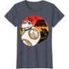 image:imageStar Wars Last Jedi BB8 Retro Sunset Rollabout TShirt TShirtHeather Blue