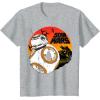 image:imageStar Wars Last Jedi BB8 Retro Sunset Rollabout TShirt TShirtHeather Grey