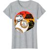 image:imageStar Wars Last Jedi BB8 Retro Sunset Rollabout TShirt TShirtHeather Grey