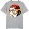 image:imageStar Wars Last Jedi BB8 Retro Sunset Rollabout TShirt TShirtHeather Grey