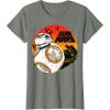 image:imageStar Wars Last Jedi BB8 Retro Sunset Rollabout TShirt TShirtOlive Heather