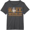 image:imageStar Wars Last Jedi Retro Just Roll BB8 Graphic TShirt TShirtDark Heather Grey