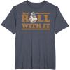 image:imageStar Wars Last Jedi Retro Just Roll BB8 Graphic TShirt TShirtHeather Blue
