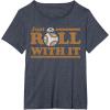 image:imageStar Wars Last Jedi Retro Just Roll BB8 Graphic TShirt TShirtHeather Blue