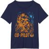 image:imageStars Wars Chewie Rebel CoPilot Distressed TShirtNavy Blue